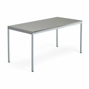 Stôl MODULUS, 1600x800 mm, strieborný rám, svetlošedý
