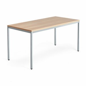 Stôl MODULUS, 1600x800 mm, strieborná konštrukcia, dub