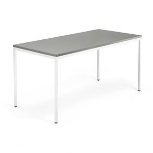 Stôl MODULUS, 1600x800 mm, biely rám, svetlošedý