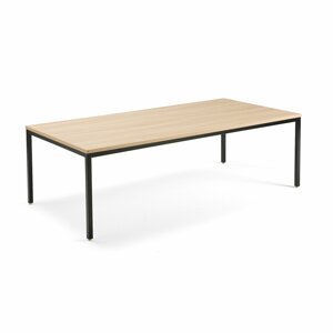 Rokovací stôl MODULUS, 2400x1200 mm, 4 nohy, čierna / dub