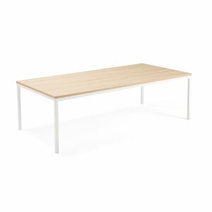 Rokovací stôl MODULUS, 2400x1200 mm, 4 nohy, biela / dub