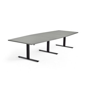 Nastaviteľný rokovací stôl MODULUS, 3200x1200 mm, čierna, svetlošedá