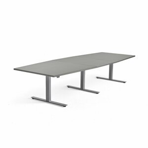 Nastaviteľný rokovací stôl MODULUS, 3200x1200 mm, strieborná, svetlošedá