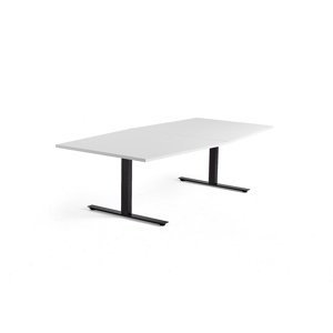 Rokovací stôl MODULUS, 2400x1200 mm, T-rám, čierna, biela