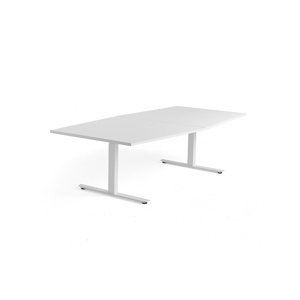 Rokovací stôl MODULUS, 2400x1200 mm, T-rám, biela, biela