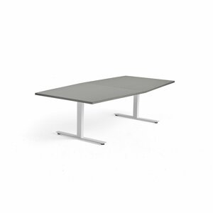 Rokovací stôl MODULUS, 2400x1200 mm, T-rám, biela, svetlošedá