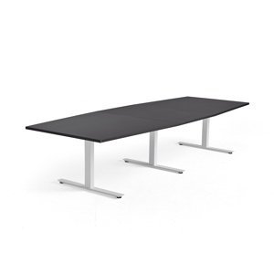 Rokovací stôl MODULUS, 3200x1200 mm, T-rám, biela, čierna