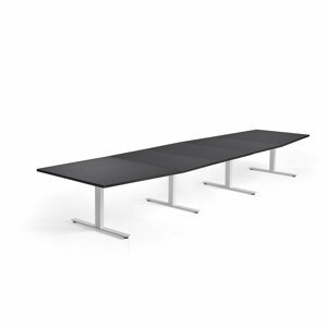 Rokovací stôl MODULUS, 4800x1200 mm, T-rám, biela, čierna