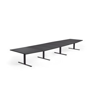 Rokovací stôl MODULUS, 5600x1200 mm, T-rám, čierna, čierna