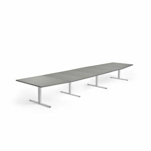 Rokovací stôl MODULUS, 5600x1200 mm, T-rám, biela, svetlošedá