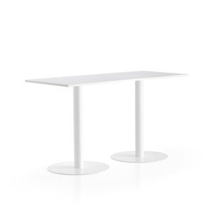 Barový stôl ALVA, 1800x800x1000 mm, biela, biela