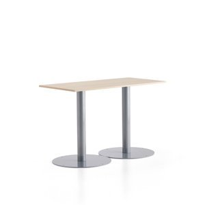 Stôl ALVA, 1400x700x900 mm, strieborná, breza