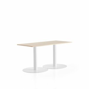 Stôl ALVA, 1400x700x720 mm, biela, breza