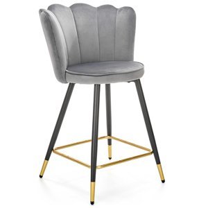 Barová stolička H-106 - sivá / čierna / zlatá