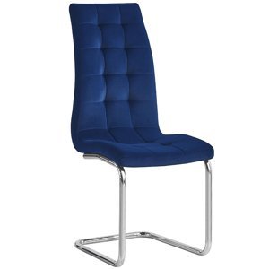 Jedálenská stolička Saloma New - modrá (Velvet) / chróm
