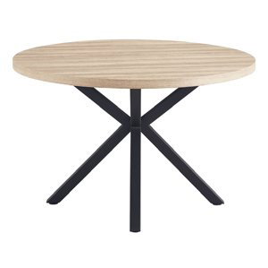 KONDELA Medor okrúhly jedálenský stôl dub sonoma / čierna