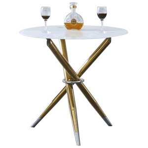 Okrúhly jedálenský stôl Donio - biela / zlatá