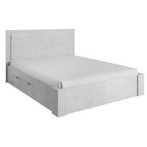 Manželská posteľ s úložným priestorom Alden 160x200 cm - sivý betón