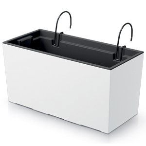 Plastový balkónový kvetináč DUC400W 39,5 cm - biela