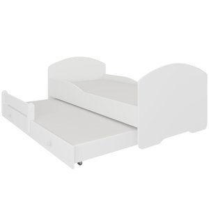 Detská posteľ s prístelkou a matracmi Playa II 80x160 cm - biela