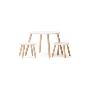 Detský stôl a stoličky - biely set