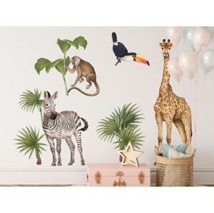Nálepka na stenu - safari - Tropické zvieratká
