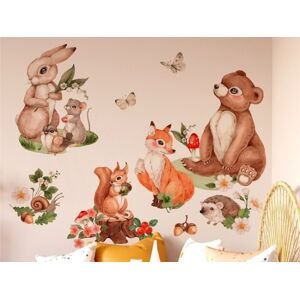 Nálepka na stenu - Zvieratká z malebného lesa