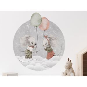 Nálepka na stenu - Krajina snov - Myšky s balónikmi veľkosť: L