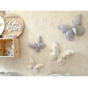 Dekoračné vankúšiky na stenu - motýle farba: béžová