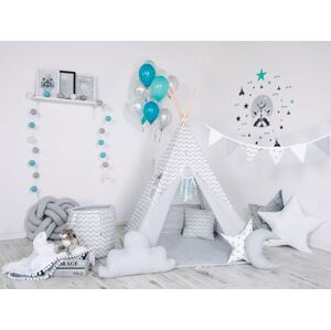 Teepee stan set Cik Cak sivo-biely variant: premium