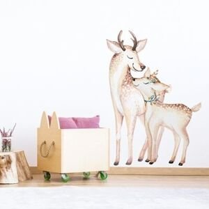 Nálepka na stenu - Lesné kráľovstvo - Jeleň s mláďátkom