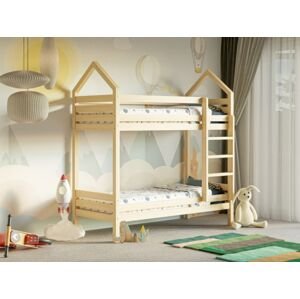 Domčeková posteľ poschodová s voliteľnou spodnou zábranou Premium rozmer lôžka: 90 x 190 cm, zábrany: zadná