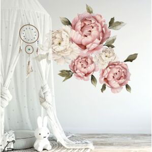 Nálepka na stenu - kvety Pivonky staroružové veľkosť: L, laminát: matný