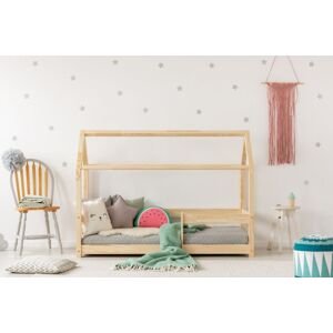 Deská posteľ Domček so zábradlím Clasic rozmer lôžka: 100 x 180 cm