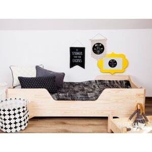 Drevená posteľ so zábranami Easy Middle rozmer lôžka: 80 x 140 cm