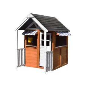 Detský drevený záhradný domček s verandou a kuchynkou