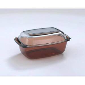 Kinekus Misa/pekáč hranatý hnedé sklo s čírym vekom AMBER 3,50+1,60 L
