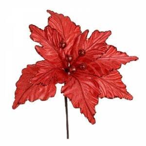 Kinekus Ozdoba zapichovacia kvet vianočná ruža 27 cm červená