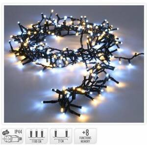 Kinekus Svetlo vianočné 560 LED studené a teplé biele, 11 m, s funkciami, na 180 cm stromček, vonkajšie/vnútorné