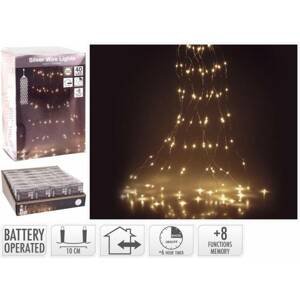 Kinekus Svetlo vianočné kaskáda 40 LED teplé biele, s časovačom, s funkciami, baterky, vonkajšie/vnútorné