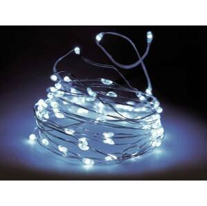 Kinekus Svetlo vianočné 20 LED studené biele, s časovačom, baterky, vnútorné