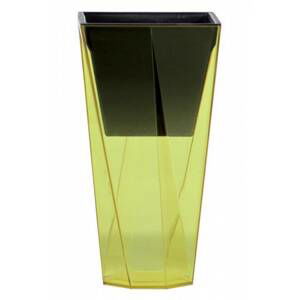 Kinekus Kvetináč transparentný, plastový, priemer 14cm, URBI twist, žltý