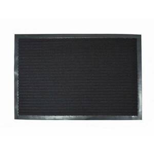 Kinekus Rohož 40x60 cm guma+textil čierna pruhovaná s gumeným okrajom