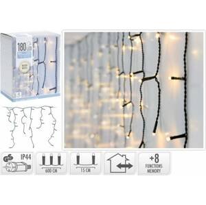 Kinekus Svetlo vianočné cencúle 180 LED teplé biele, 6 m, s funkciami, vonkajšie/vnútorné