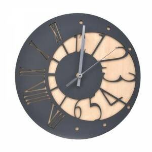 Kinekus Nástenné hodiny dizajn KLASIC, priemer 30cm, breza/antracit