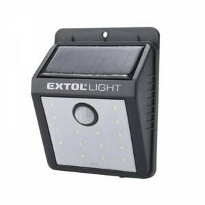 EXTOL LIGHT Svetlo LED nástenné so solar. panelom a pohyb. senzorom 120lm, 3,7V/0,5Ah Li-ion 43130