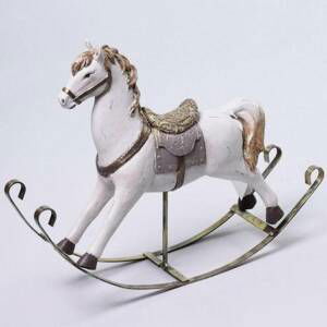 Kinekus Postavička kôň hojdací 32,5x7,5x24 cm bielozlatý xxx