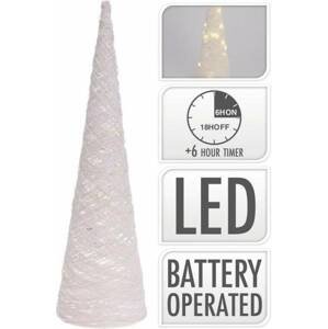 Kinekus Dekorácia/svietnik pyramída 30 LED 60 cm biela