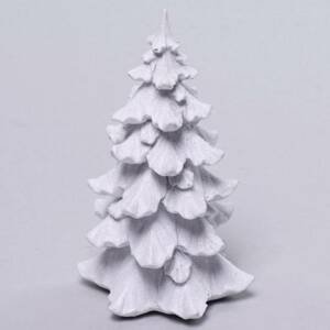 Kinekus Dekorácia strom 7,5x7,5x12,5 cm biely gliter