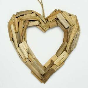 Kinekus Ozdoba závesná srdce 26x26x4 cm drevo